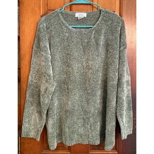 Lord & Taylor American Woman Sage Green Chenille Knit Sweater 1X Plus Size